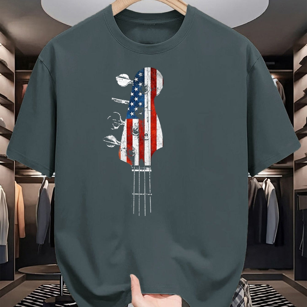 Guitar Lover Shirt, Funny Guitar UnisexT-Shirt/Hoodie/Sweatshirt HLT00 - Bass Guitar Headstock USA Flag for Bassist and Bass Player T-Shirt, Men_s Big and Tall, Black, 2X Ta