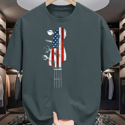 Guitar Lover Shirt, Funny Guitar UnisexT-Shirt/Hoodie/Sweatshirt HLT00 - Bass Guitar Headstock USA Flag for Bassist and Bass Player T-Shirt, Men_s Big and Tall, Black, 2X Ta