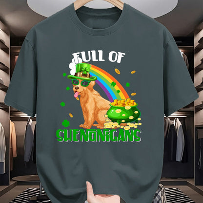Patrick Day Shirts for Family, Funny Patrick Day shirts, st patrick's day Unisex T-Shirt/Hoodie/Sweatshirt HLT00 - Full Of Shenanigans Patrick Day Leprechaun Golden Retriever T-Shirt
