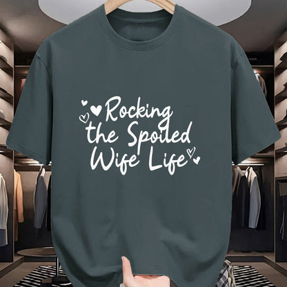 Best Wife Shirt, Wife and Husband Unisex T-Shirt/Hoodie/Sweatshirt HLT00 - Gift for wife T shirt, spoiled wife   Fiancee Rocking The Spoiled Wife Life Spoiled Wife Pullover Ho