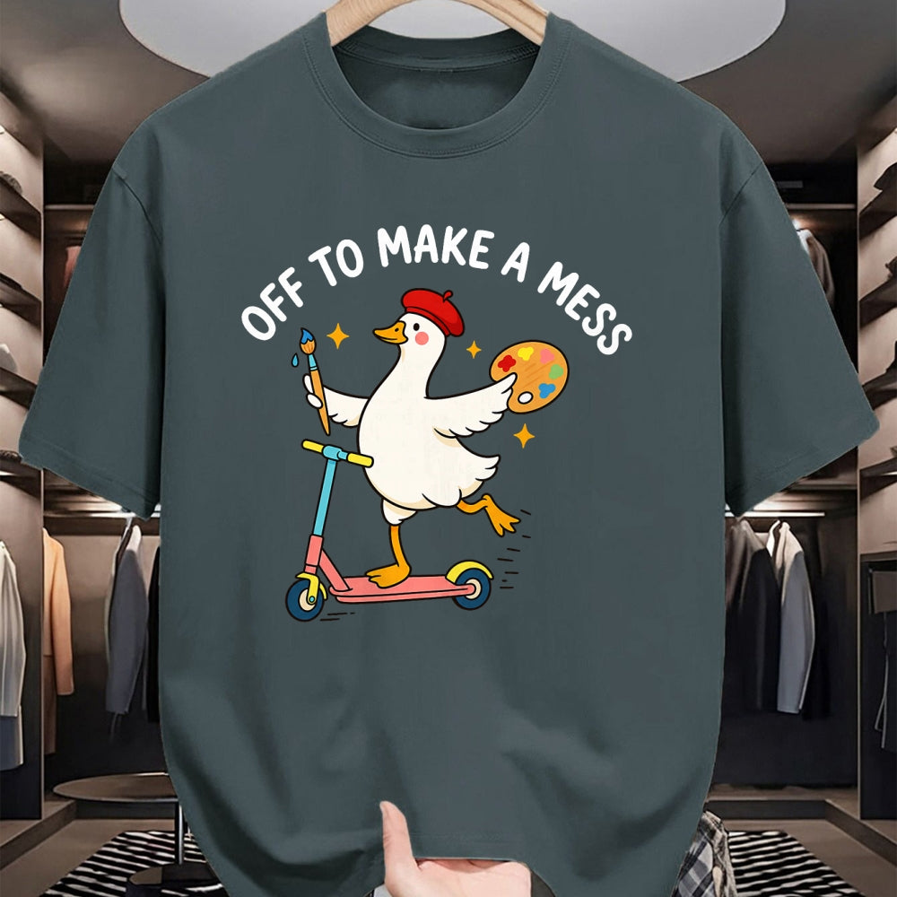 Best Teacher Shirt, Funny Teacher UnisexT-Shirt/Hoodie/Sweatshirt HLT00 - Off to Make A Mess Funny Artist Goose Creative Teacher Humor T-Shirt