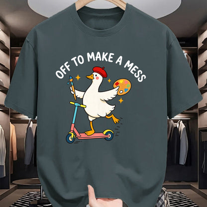 Best Teacher Shirt, Funny Teacher UnisexT-Shirt/Hoodie/Sweatshirt HLT00 - Off to Make A Mess Funny Artist Goose Creative Teacher Humor T-Shirt