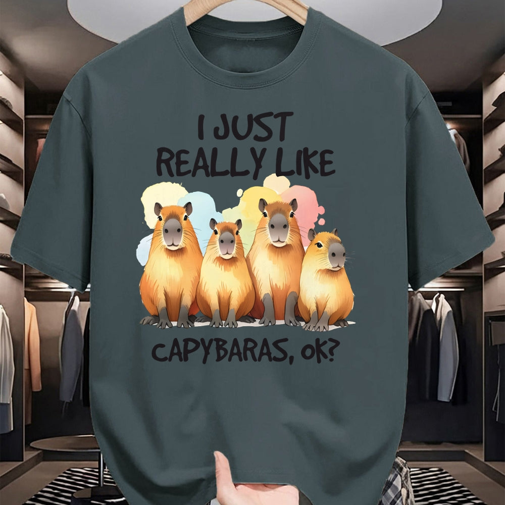 Cute Capybara Shirt, Funny Capybara Unisex T-Shirt/Hoodie/Sweatshirt HLT00 - Funny Capybara Long Sleeve T-Shirt (3)