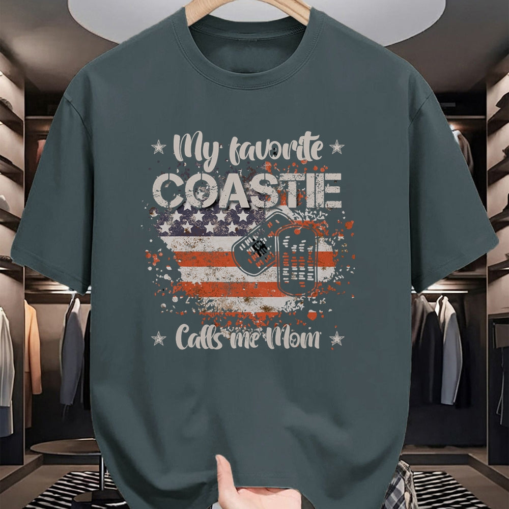 Gift for Mom Shirt, Funny Mom Unisex T-Shirt/Hoodie/Sweatshirt HLT00 - My Favorite Coastie Calls Me Mom Proud Coast Guard Mom T-Shirt