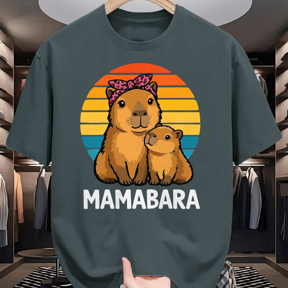 Cute Capybara Shirt, Funny Capybara Unisex T-Shirt/Hoodie/Sweatshirt HLT00 - Mamabara Capybara Mother T-Shirt