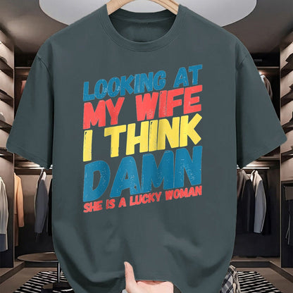 Best Wife Shirt, Wife and Husband Unisex T-Shirt/Hoodie/Sweatshirt HLT00 - Gift for wife T shirt, lucky wife   My Lucky Wife Best Crazy Husband Funny Married Couple Raglan Bas