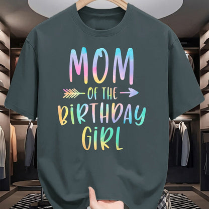Gift for Mom Shirt, Funny Mom Unisex T-Shirt/Hoodie/Sweatshirt HLT00 - Mom of the Birthday Girl Tie Dye Colorful Bday T-Shirt