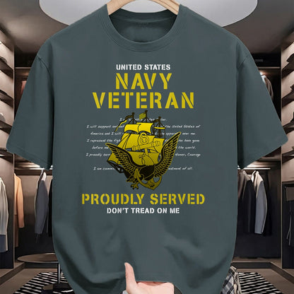 Proud Veteran Shirt, Funny Veteran UnisexT-Shirt/Hoodie/Sweatshirt HLT00 - Womens Navy Veteran Proudly Served V-Neck T-Shirt