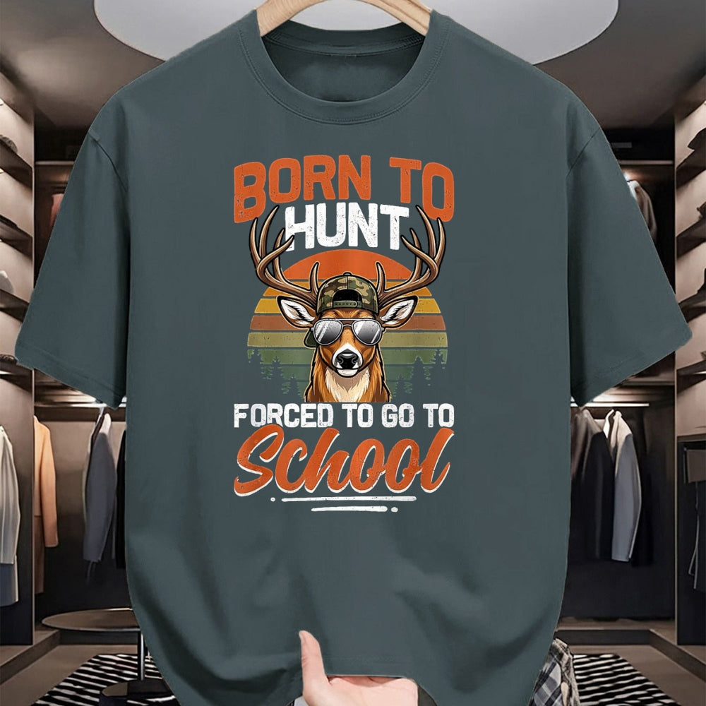 Funny Hunting Shirt, Gift For Hunting Lover Unisex T-Shirt/Hoodie/Sweatshirt HLT00 - Camo Deer Born Hunt Forced Go School Funny Hunting Boys T-Shirt, Women, Cranberry Red, Medium