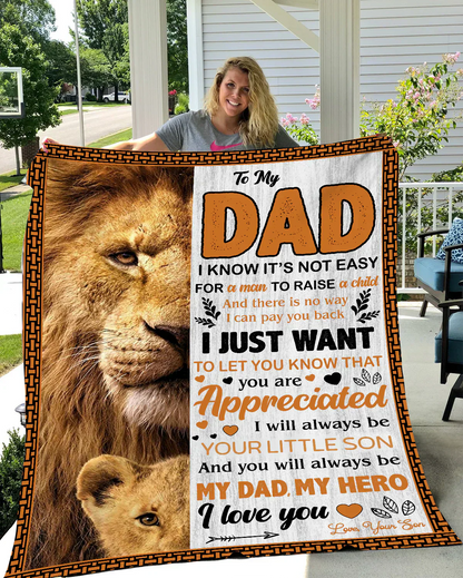 Dad I Know It's Not Easy Blanket from son blanket