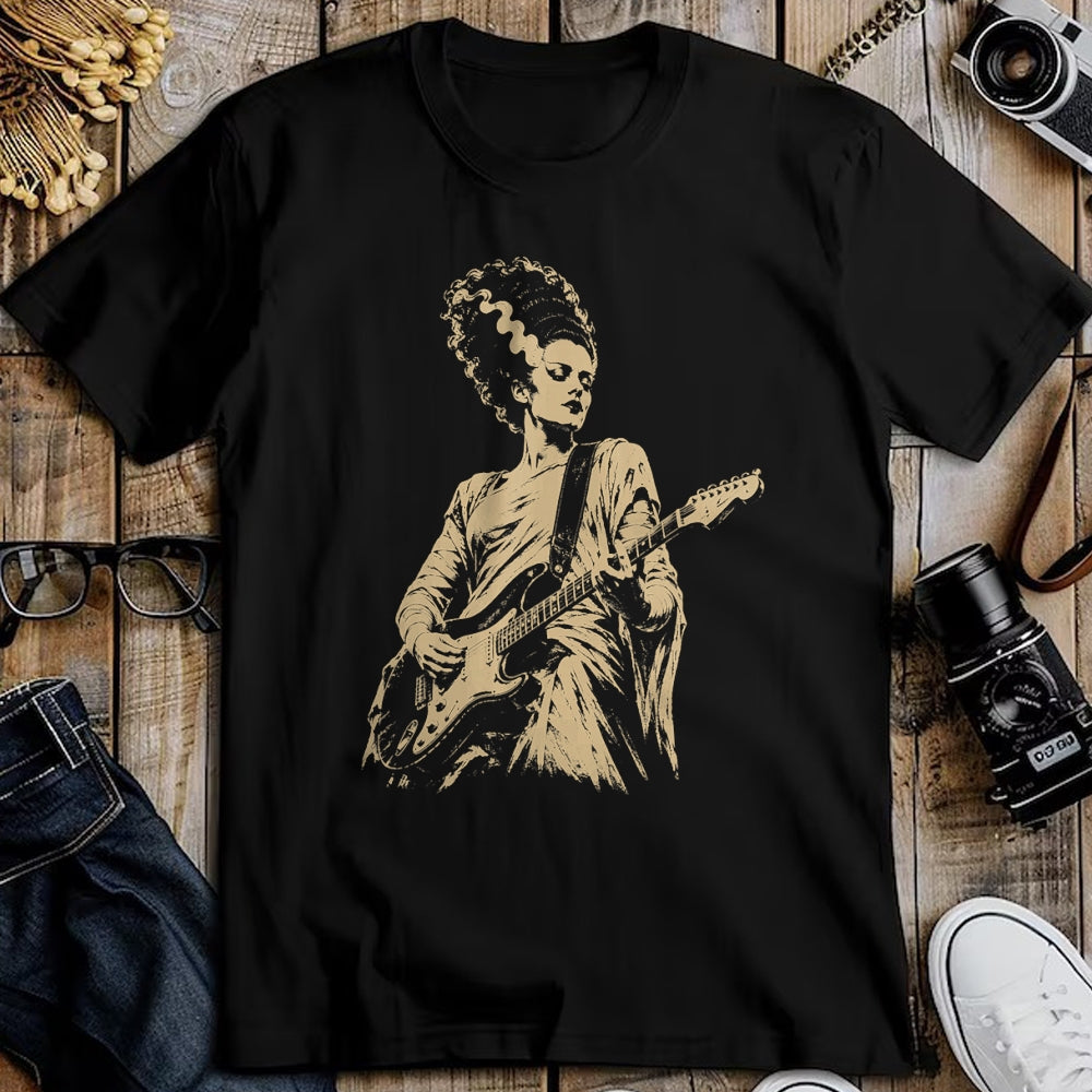 Guitar Lover Shirt, Funny Guitar UnisexT-Shirt/Hoodie/Sweatshirt HLT00 - Bride of Frankenstein Playing Guitar Halloween Guitarist T-Shirt