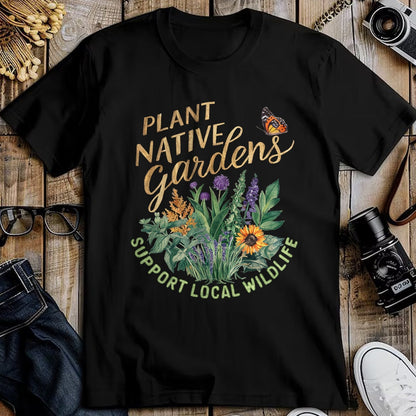 Native American T-Shirts, Vintage Native American Unisex T-Shirt/Hoodie/Sweatshirt HLT00 - Retro Plant Native Gardens Support Local Wildlife Gardening