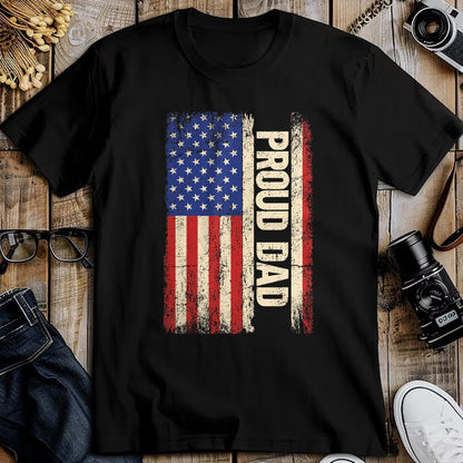 Gift for Dad Shirt, Funny Dad Unisex T-Shirt/Hoodie/Sweatshirt HLT00 – Proud Dad US American Flag Shirt for Fathers Day 2024 Men T-Shirt