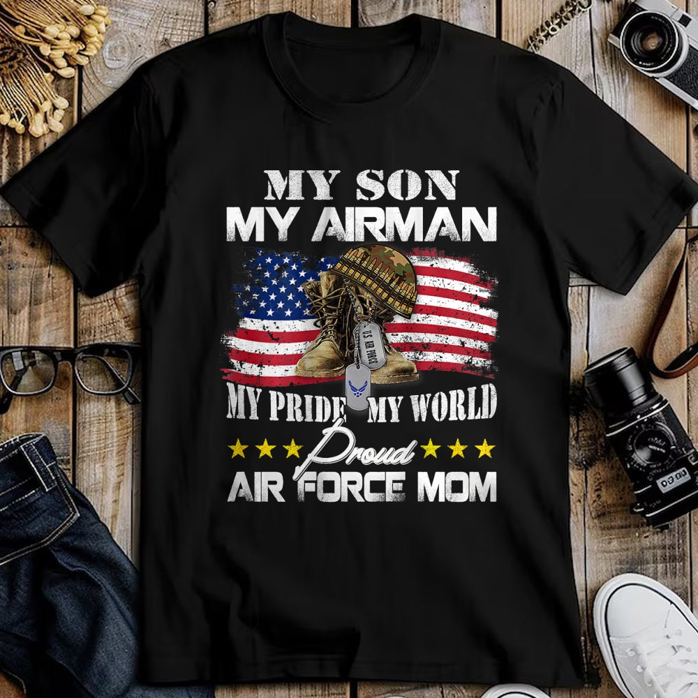 Gift for Mom Shirt, Funny Mom Unisex T-Shirt/Hoodie/Sweatshirt HLT00 - Proud Air Force Mom Air Force Graduation Military Mom Gift T-Shirt