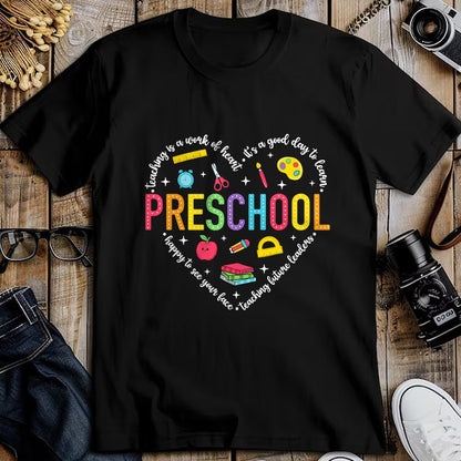 Best Teacher Shirt, Funny Teacher UnisexT-Shirt/Hoodie/Sweatshirt HLT00 - Preschool Teacher Pre-K Heart First Day of Preschool Kids T-Shirt (1)