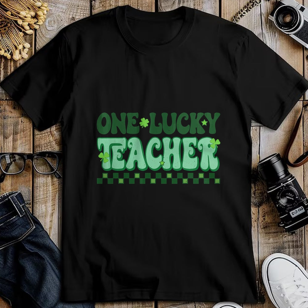 Patrick Day Shirts for Family, Funny Patrick Day shirts, st patrick's day Unisex T-Shirt/Hoodie/Sweatshirt HLT00 - St Patrick Day Shamrock One Lucky Teacher Retro Saint Pattys T-Shirt
