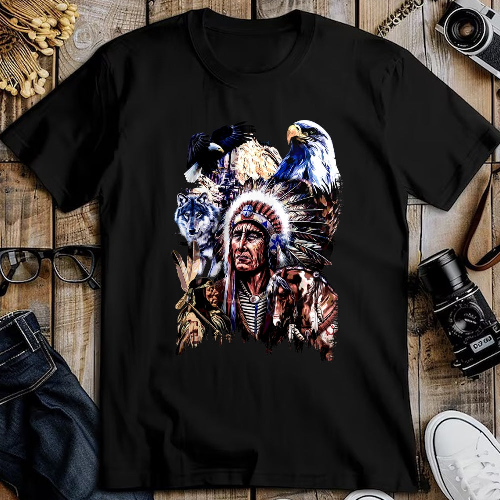 Native American T-Shirts, Vintage Native American Unisex T-Shirt/Hoodie/Sweatshirt HLT00 - American Indigenous Art Native Indian Chief Headdress