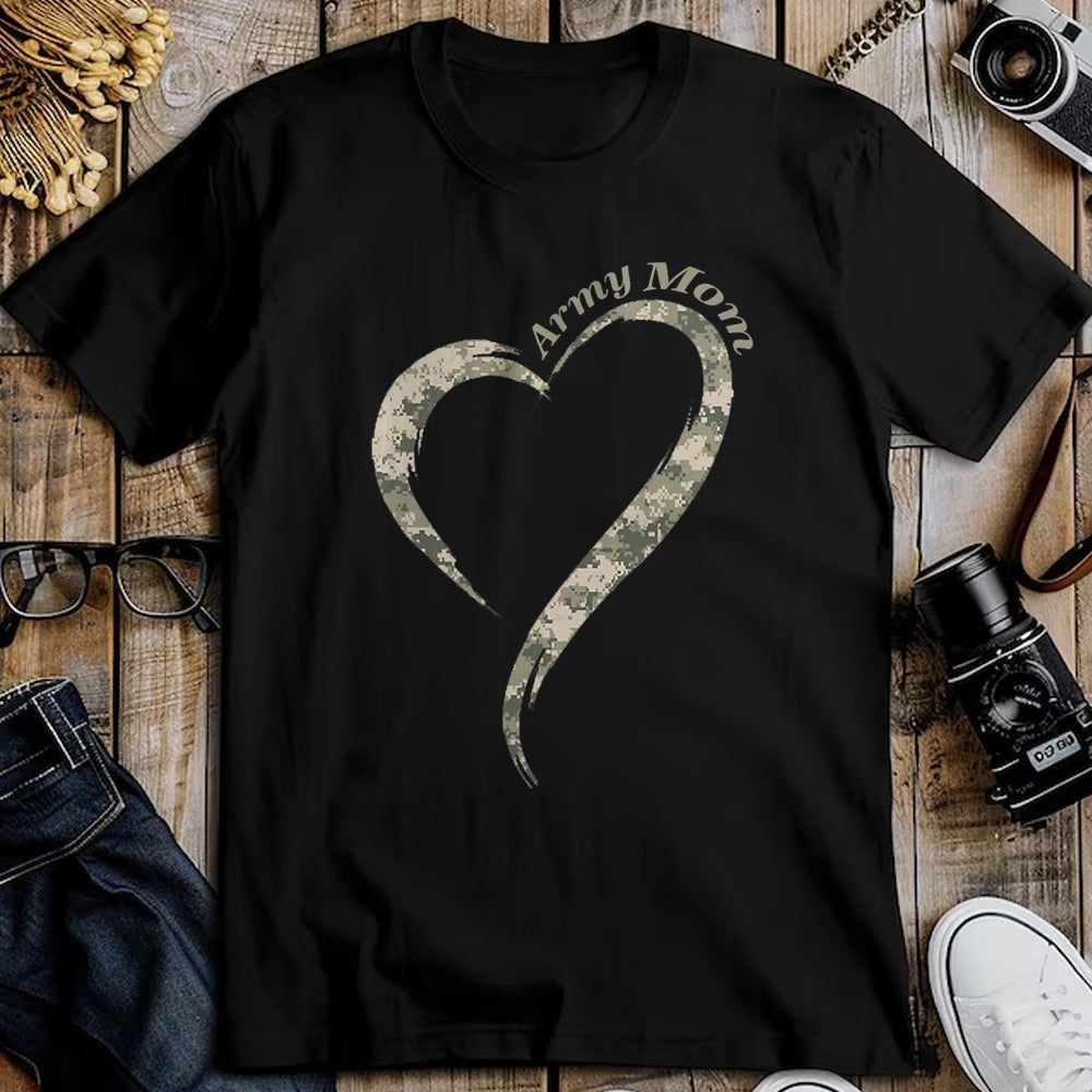 Gift for Mom Shirt, Funny Mom Unisex T-Shirt/Hoodie/Sweatshirt HLT00 - Proud Army Mom T-Shirt- Camouflage Shirt Army Mother Tee