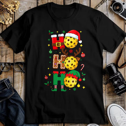 Funny Pickleball Shirt, Pickleball Lover Unisex T-Shirt/Hoodie/Sweatshirt HLT00 - Ho Ho Ho Pickleball Christmas, Funny Paddle Players Holiday T-Shirt