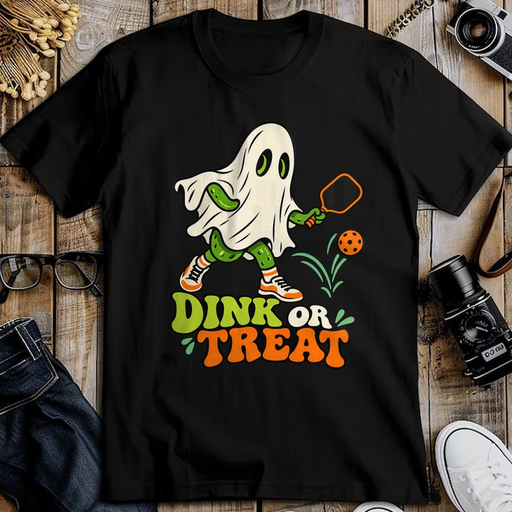 Funny Pickleball Shirt, Pickleball Lover Unisex T-Shirt/Hoodie/Sweatshirt HLT00 - Halloween Pickleball Ghost Men Women Pickleball Halloween T-Shirt