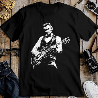 Guitar Lover Shirt, Funny Guitar UnisexT-Shirt/Hoodie/Sweatshirt HLT00 - Retro Vintage Abraham Lincoln Abe Lincoln Playing Guitar Men T-Shirt