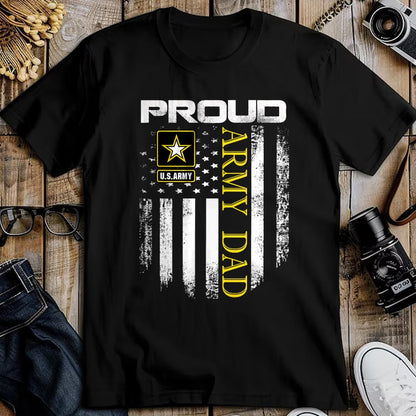 Gift for Dad Shirt, Funny Dad Unisex T-Shirt/Hoodie/Sweatshirt HLT00 – Vintage Proud Army Dad With American Flag Gift T-Shirt