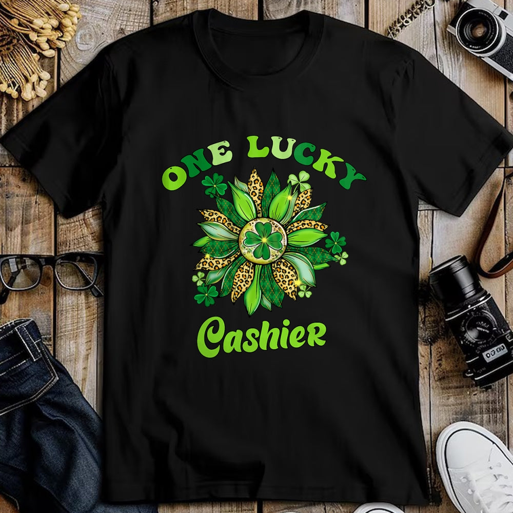 Patrick Day Shirts for Family, Funny Patrick Day shirts, st patrick's day Unisex T-Shirt/Hoodie/Sweatshirt HLT00 - St Patrick Day Shamrock One Lucky Cashier Retro Saint Paddys T-Shirt