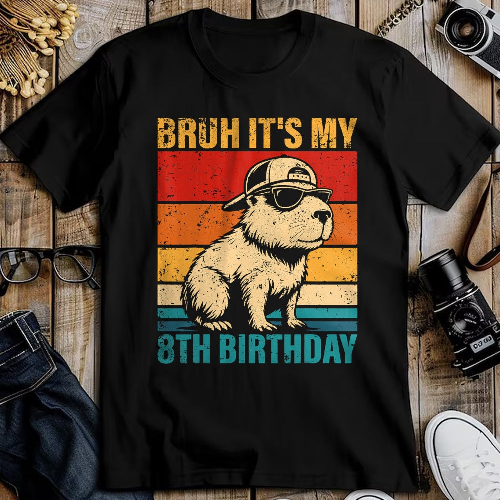 Cute Capybara Shirt, Funny Capybara UnisexT-Shirt/Hoodie/Sweatshirt HLT00 - 8 Year Old Birthday Boy Capybara Bruh It_s My 8th Birthday T-Shirt