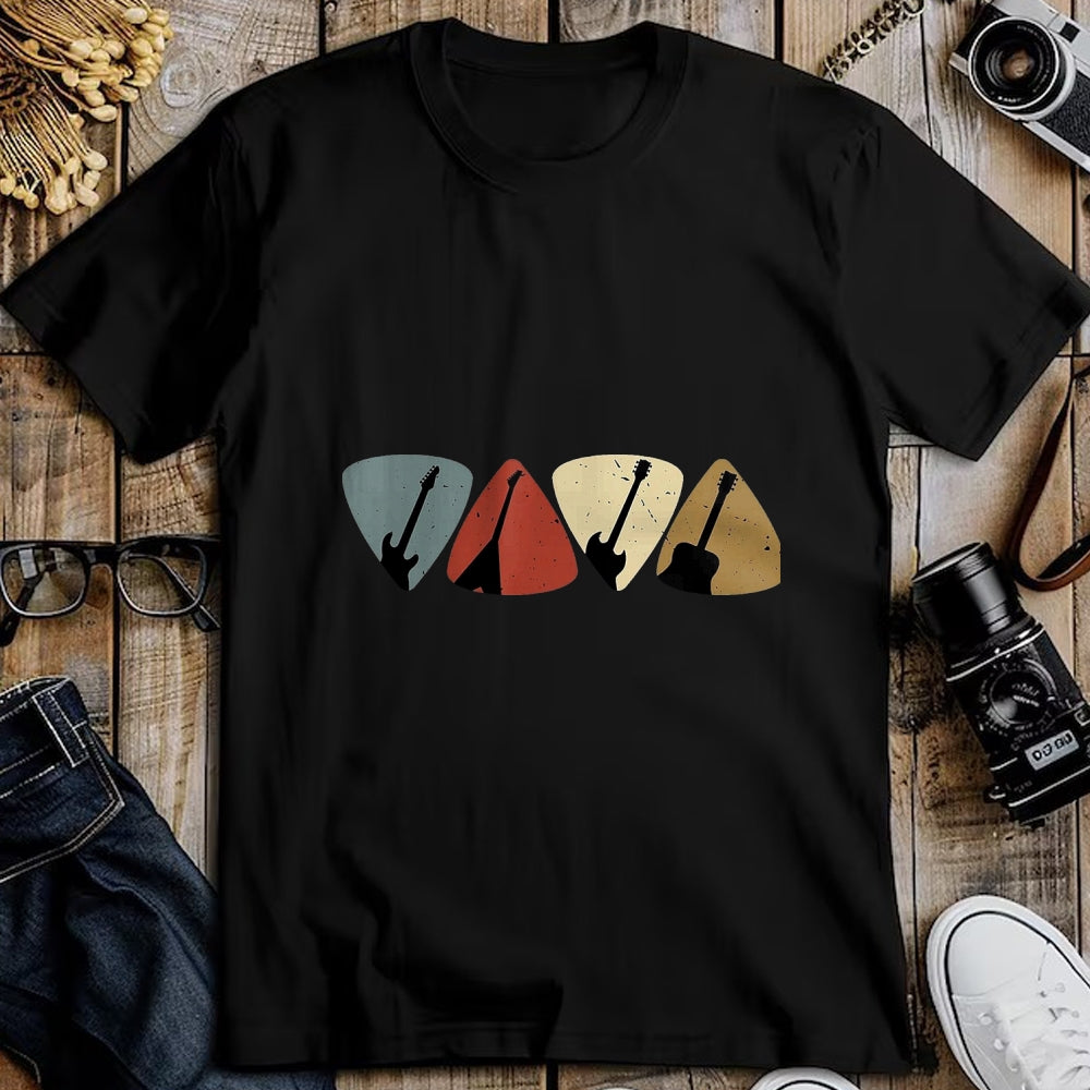Guitar Lover Shirt, Funny Guitar UnisexT-Shirt/Hoodie/Sweatshirt HLT00 - Retro Vintage Guitar Pick Player Guitarist Bassist Musician T-Shirt, Men, Black, 3X-Large