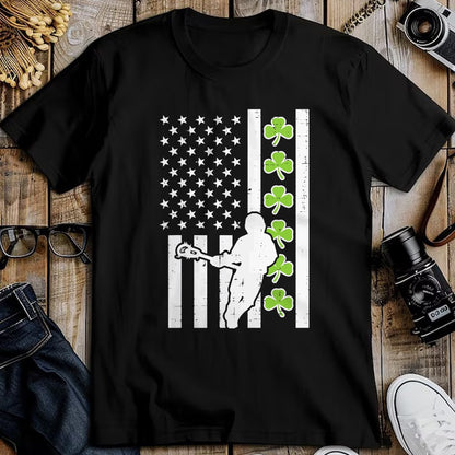 Patrick Day Shirts for Family, Funny Patrick Day shirts, st patrick's day Unisex T-Shirt/Hoodie/Sweatshirt HLT00 - US Flag Shamrock Lacrosse Vintage Lax St Patrick Day Patriot T-Shirt