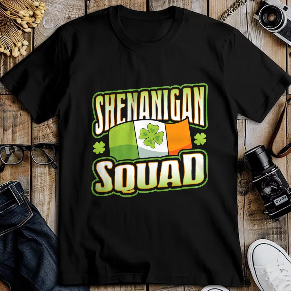 Patrick Day Shirts for Family, Funny Patrick Day shirts, st patrick's day Unisex T-Shirt/Hoodie/Sweatshirt HLT00 - Fun and Crazy Shenanigan Squad St Patrick Day Irish Flag T-Shirt