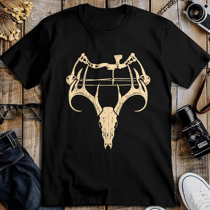 Funny Hunting Shirt, Gift For Hunting Lover Unisex T-Shirt/Hoodie/Sweatshirt HLT00 - Deer Skull Compound Bow Retro Hunting Archery Dad Archer T-Shirt