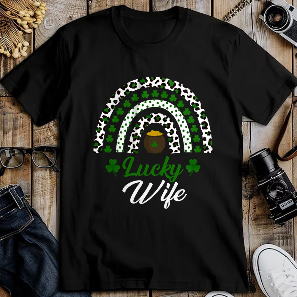 Best Wife Shirt, Wife and Husband Unisex T-Shirt/Hoodie/Sweatshirt HLT00 - Gift for wife T shirt, lucky wife   Lucky Wife Rainbow St Patricks Day Lucky Wife Long Sleeve T-Shir (3)