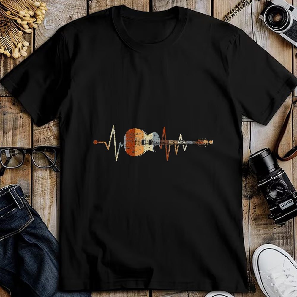 Guitar Lover Shirt, Funny Guitar UnisexT-Shirt/Hoodie/Sweatshirt HLT00 - Heartbeat Guitarist Guitar T-Shirt, Men, Black, 3X-Large
