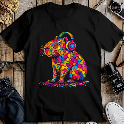 Cute Capybara Shirt, Funny Capybara UnisexT-Shirt/Hoodie/Sweatshirt HLT00 - Funny Capybara Dots Art Animal Lovers Students Boys Girls T-Shirt