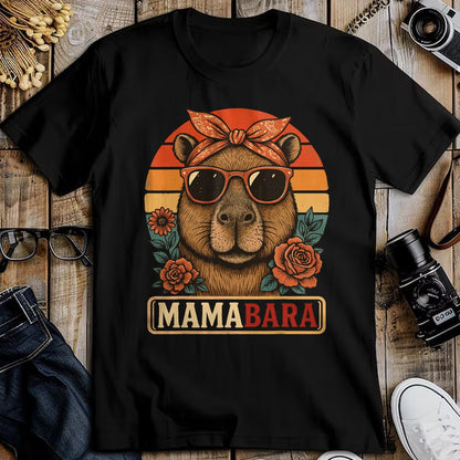 Cute Capybara Shirt, Funny Capybara Unisex T-Shirt/Hoodie/Sweatshirt HLT00 - Mamabara Capybara Mother T-Shirt (1)