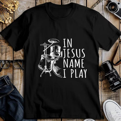 Christian Tee, Christian Faith Unisex T-Shirt/Hoodie/Sweatshirt HLT00 - Christian Drumming In Jesus Name Play Drums Worship Drummer T-Shirt