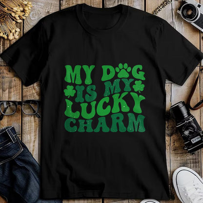 Gift for Mom Shirt, Funny Mom Unisex T-Shirt/Hoodie/Sweatshirt HLT00 - My Dog Is My Lucky Charm Retro St Patricks Day Dog Mom T-Shirt