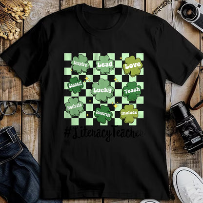 Patrick Day Shirts for Family, Funny Patrick Day shirts, st patrick's day Unisex T-Shirt/Hoodie/Sweatshirt HLT00 - Vintage One Lucky Literacy Teacher St Patrick Day School T-Shirt