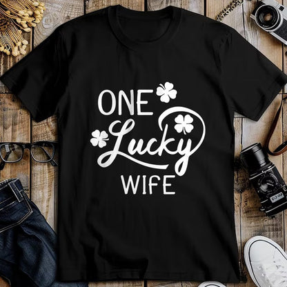 Best Wife Shirt, Wife and Husband Unisex T-Shirt/Hoodie/Sweatshirt HLT00 - Gift for wife T shirt, lucky wife   One Lucky Wife St. Patrick's Day T-Shirt (1)