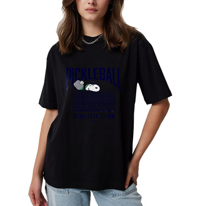 Funny Pickleball Shirt, Pickleball Lover Unisex T-Shirt/Hoodie/Sweatshirt HLT00 - Peanuts - Snoopy Pickleball Athletic Club USA T-Shirt