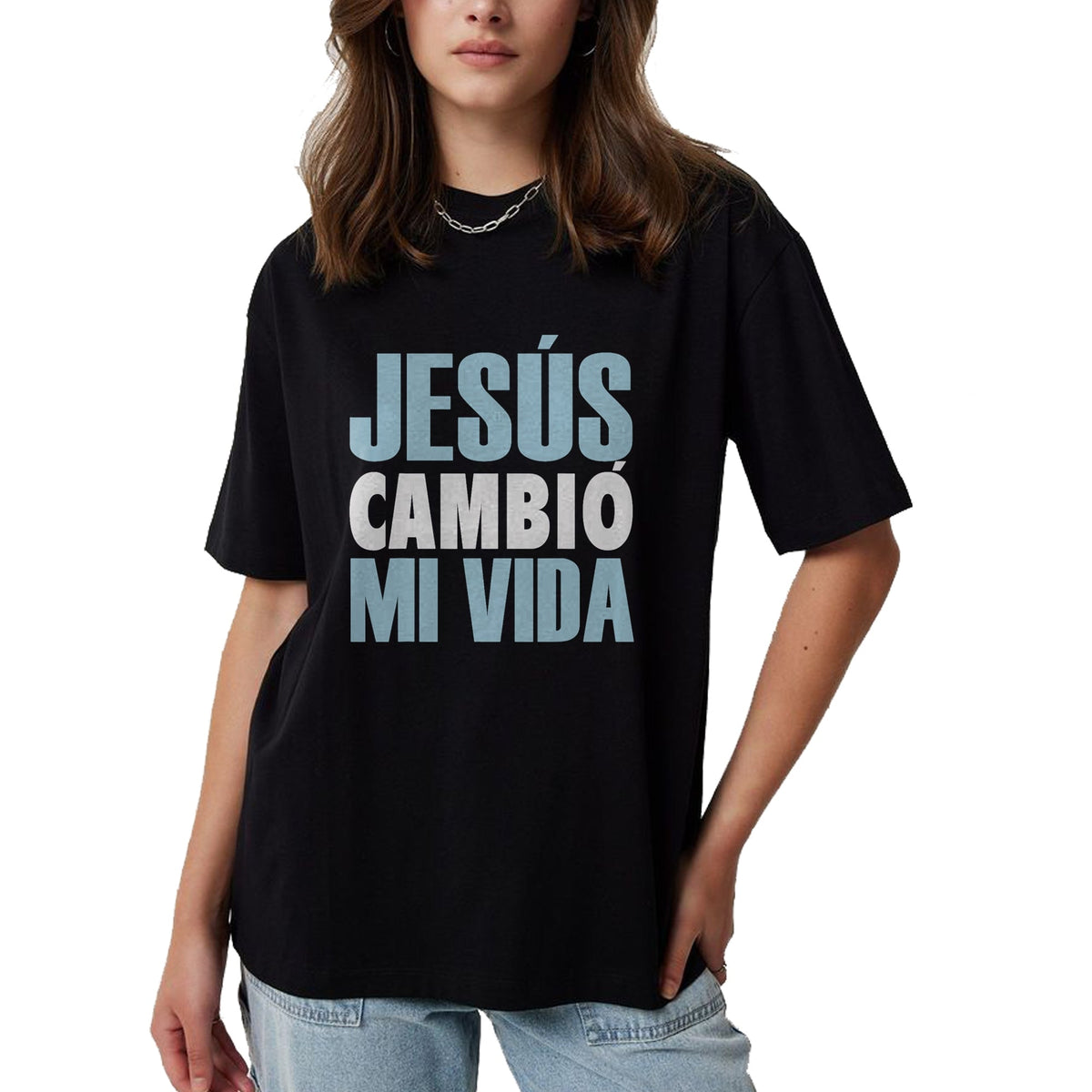 Christian Tee, Christian Faith Unisex T-Shirt/Hoodie/Sweatshirt HLT00 - Jesus Cambio Mi Vida, Spanish Shirt, Spanish Christian Shirt T-Shirt