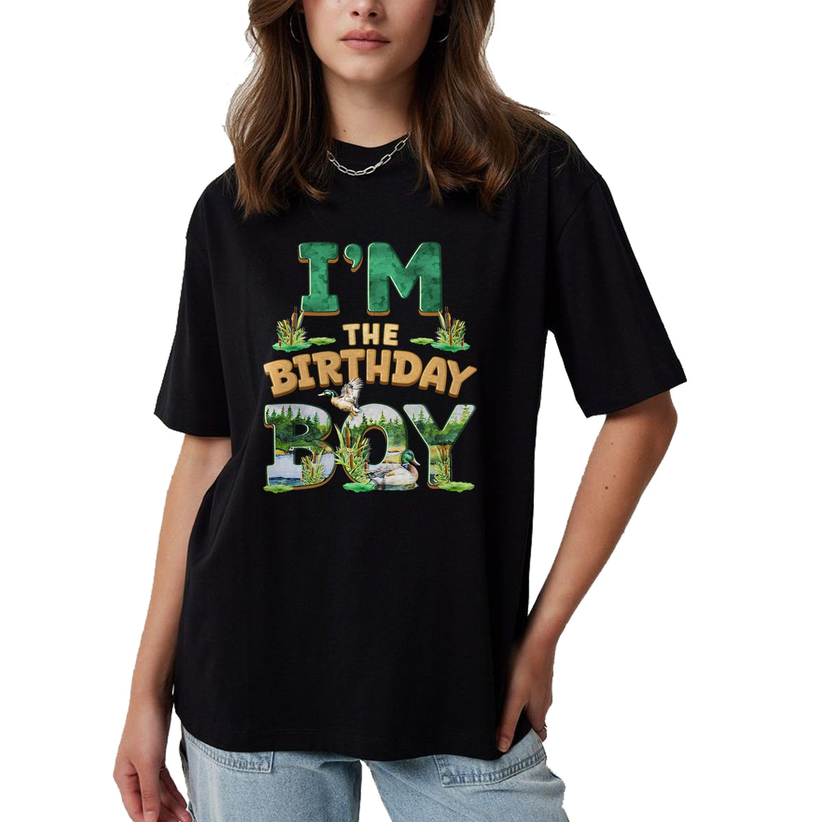 Gift for Dad Shirt, Funny Dad Unisex T-Shirt/Hoodie/Sweatshirt HLT00 – Im The Birthday Boy One Lucky Duck 1st First Family Party T-Shirt