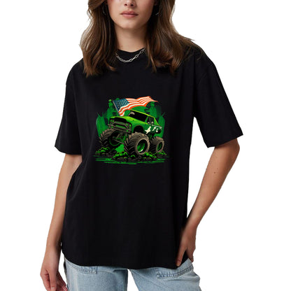 Patrick Day Shirts for Family, Funny Patrick Day shirts, st patrick's day Unisex T-Shirt/Hoodie/Sweatshirt HLT00 - Funny Leprechaun Monster Truck Shamrock St Patrick Day Boys T-Shirt
