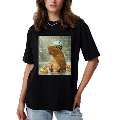 Cute Capybara Shirt, Funny Capybara Unisex T-Shirt/Hoodie/Sweatshirt HLT00 - Funny Graphic Capybara Long Sleeve T-Shirt (22)