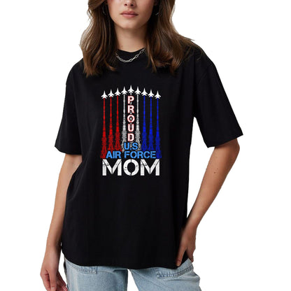 Gift for Mom Shirt, Funny Mom Unisex T-Shirt/Hoodie/Sweatshirt HLT00 - ic Jet 4th Of July Proud US Air Force Mom US Flag T-Shirt