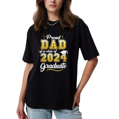 Gift for Dad Shirt, Funny Dad Unisex T-Shirt/Hoodie/Sweatshirt HLT00 – Proud Dad of a Class of 2024 Graduate Senior 24 Graduation T-Shirt