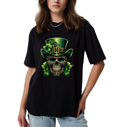 Patrick Day Shirts for Family, Funny Patrick Day shirts, st patrick's day Unisex T-Shirt/Hoodie/Sweatshirt HLT00 - Sugar Skull St Patrick Day of the Dead Lucky Shamrock T-Shirt