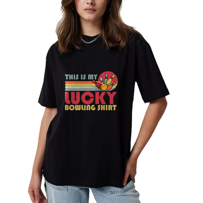 Gift for Mom Shirt, Funny Mom Unisex T-Shirt/Hoodie/Sweatshirt HLT00 - Funny Lucky Bowling Shirt Bowlers Men Women Kids Retro T-Shirt
