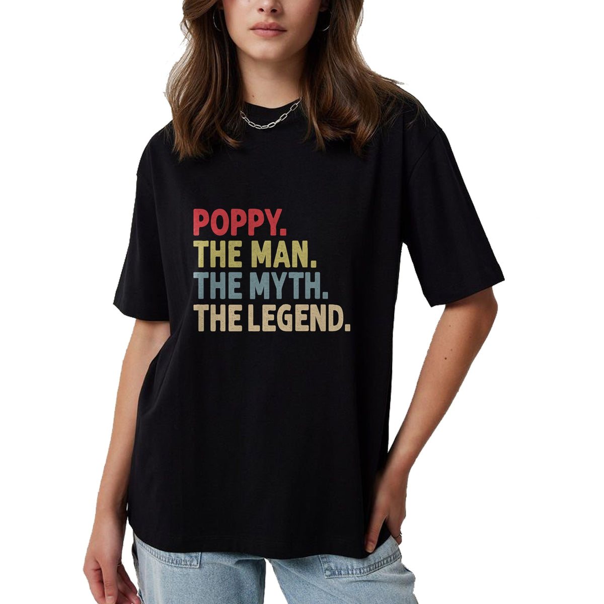 Best Grandpa Shirt, Proud Grandpa Unisex T-Shirt/Hoodie/Sweatshirt HLT00 - Poppy The Man The Myth the Legend Funny Grandpa Gift T-Shirt (1)